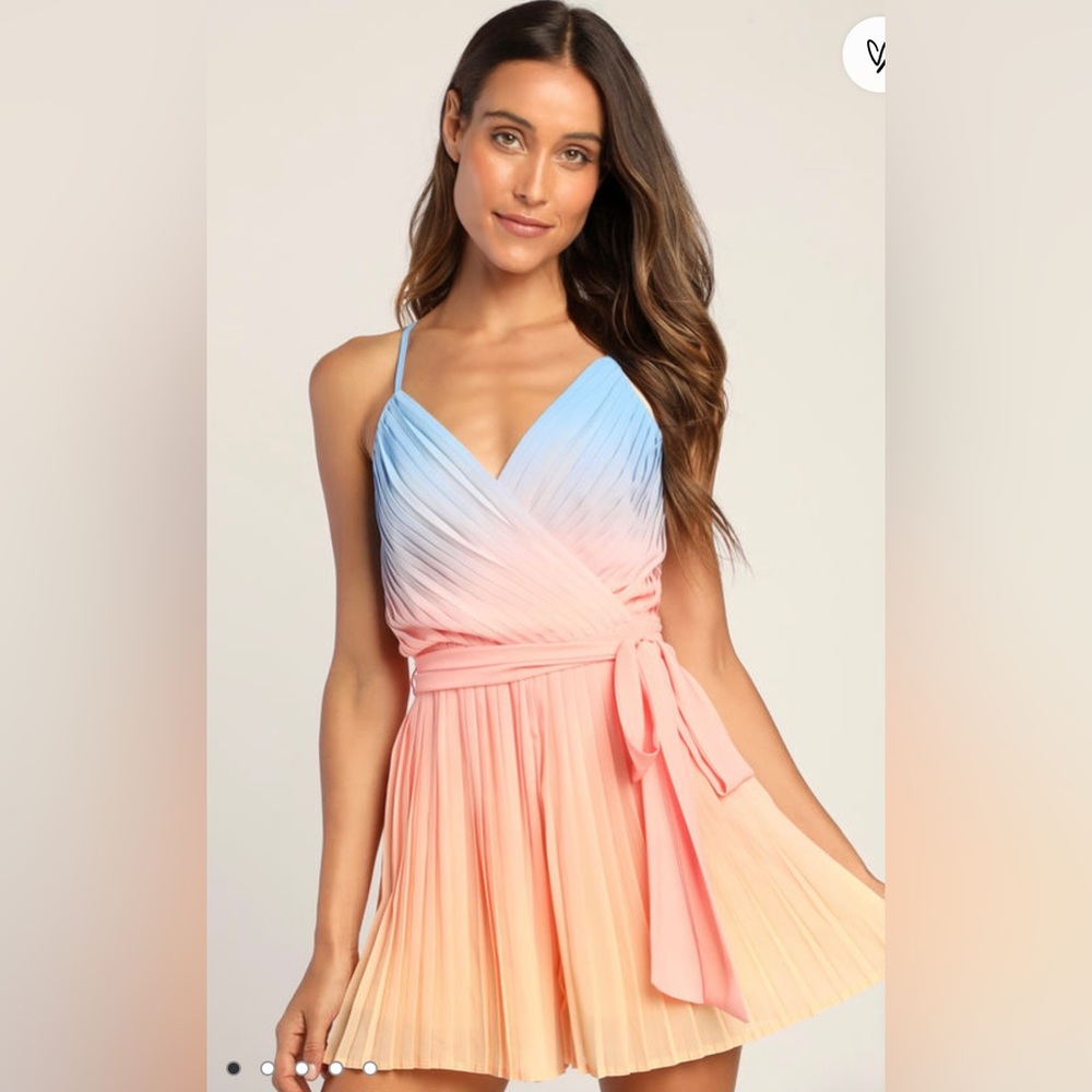 Lulus Pleat the Way Ombré Pleated Romper